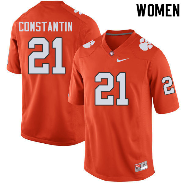 Women #21 Bryton Constantin Clemson Tigers College Football Jerseys Sale-Orange